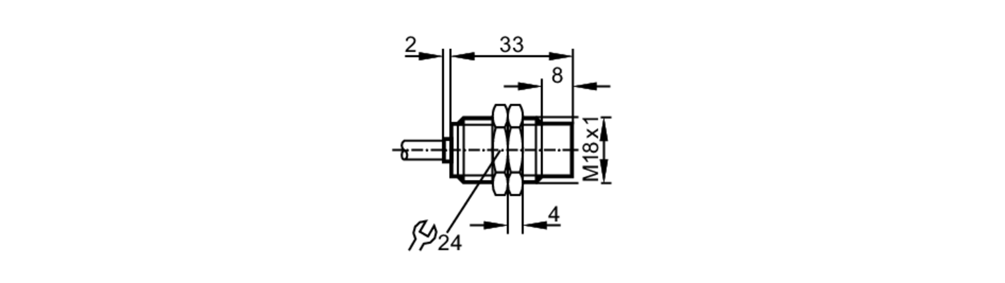 易福门电感式接近开关 NG5004 订货号：IGA2008-N/1D/1G/2G-尺寸图