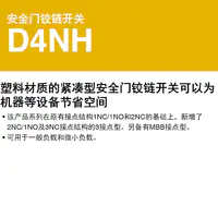 D4NH 安全门铰链开关 塑料材质的紧凑型安全门铰链开关可以为机器等设备节省空间-2